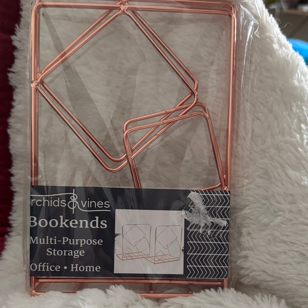 Orchids & Vines Rose Gold Bookends